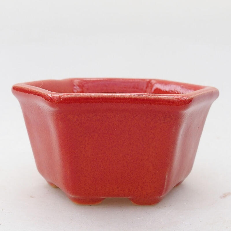 Bonsaischale aus Keramik 8 x 7 x 4 cm, Farbe rot