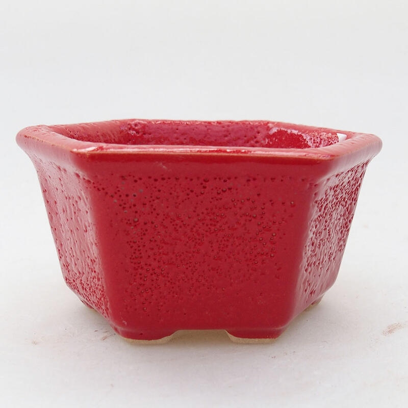 Bonsaischale aus Keramik 8 x 7 x 4 cm, Farbe rot