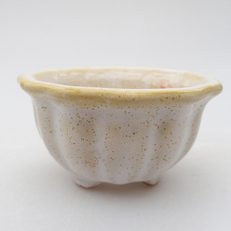 Bonsaischale aus Keramik 8 x 8 x 4 cm, weiß