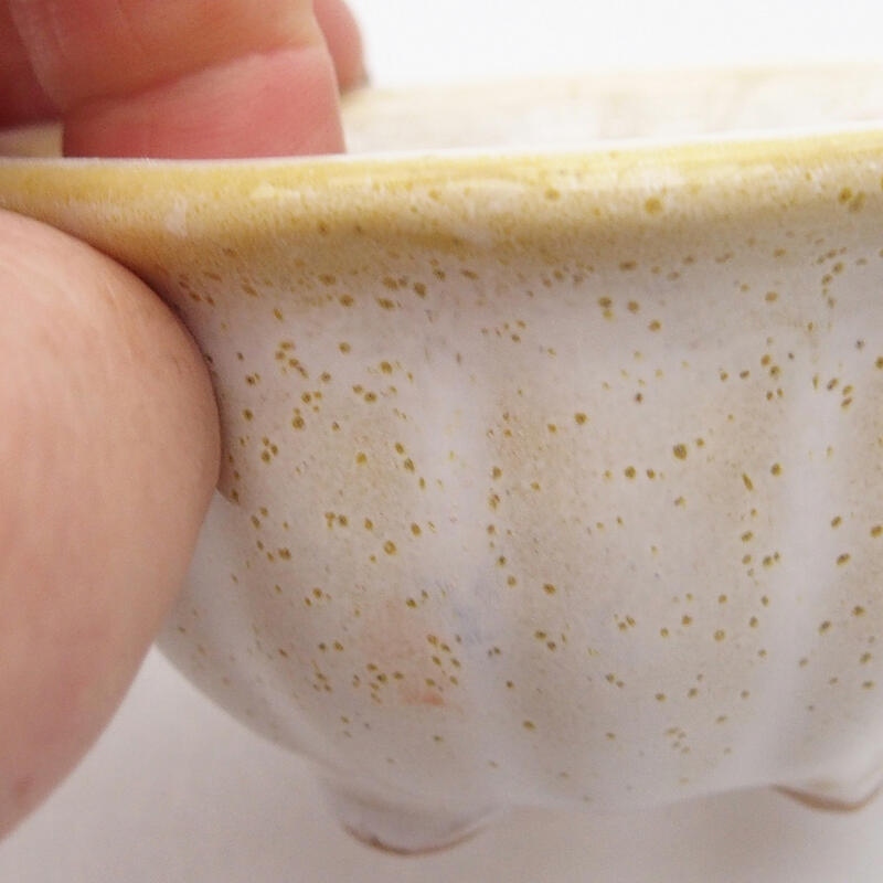 Bonsaischale aus Keramik 8 x 8 x 4 cm, weiß