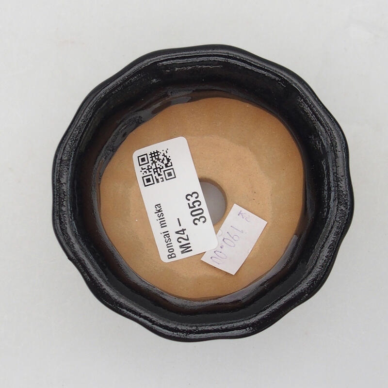 Bonsaischale aus Keramik 8 x 8 x 4 cm, schwarz