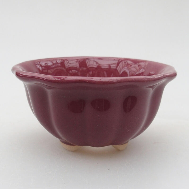 Bonsaischale aus Keramik 8 x 8 x 4 cm, Farbe lila