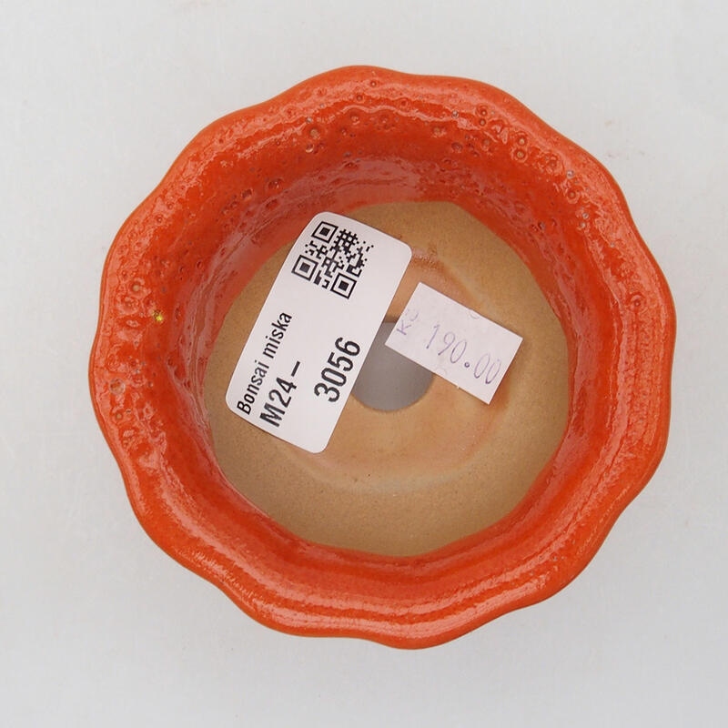 Bonsaischale aus Keramik 8 x 8 x 4 cm, orange