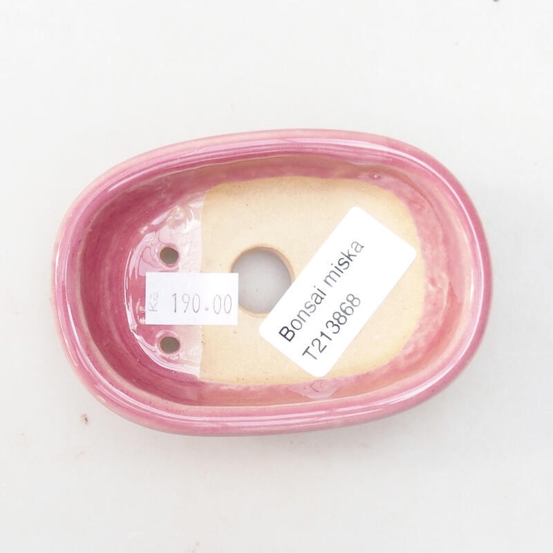 Bonsaischale aus Keramik 9,5 x 6,5 x 3 cm, rosa