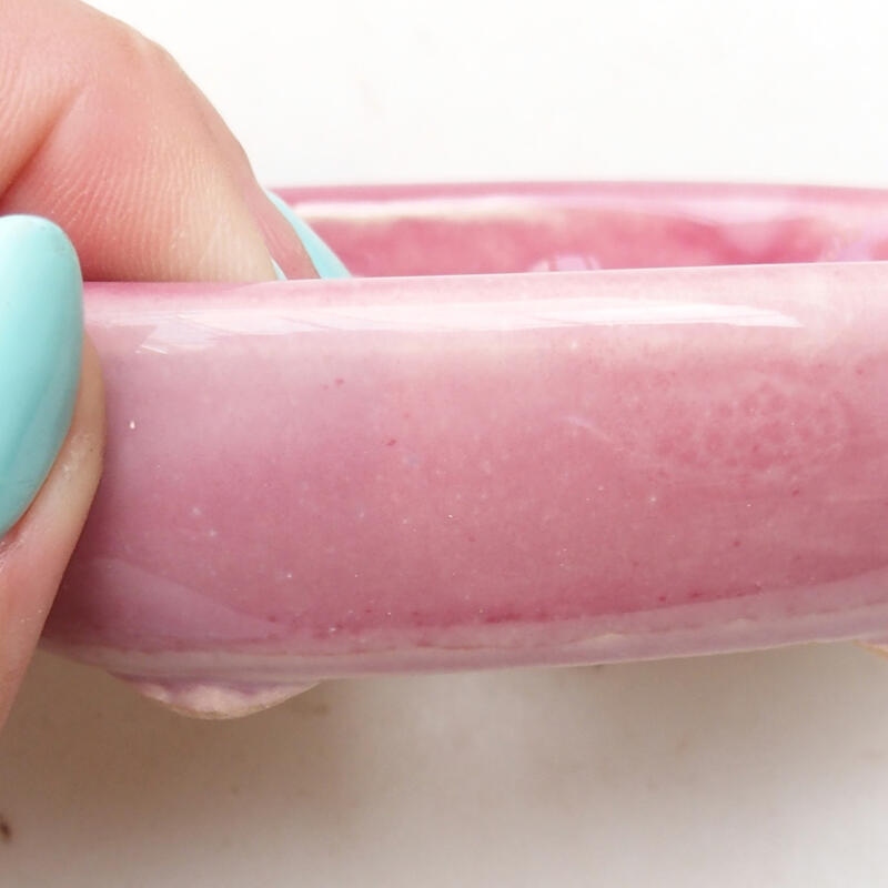 Bonsaischale aus Keramik 9,5 x 6,5 x 3 cm, rosa