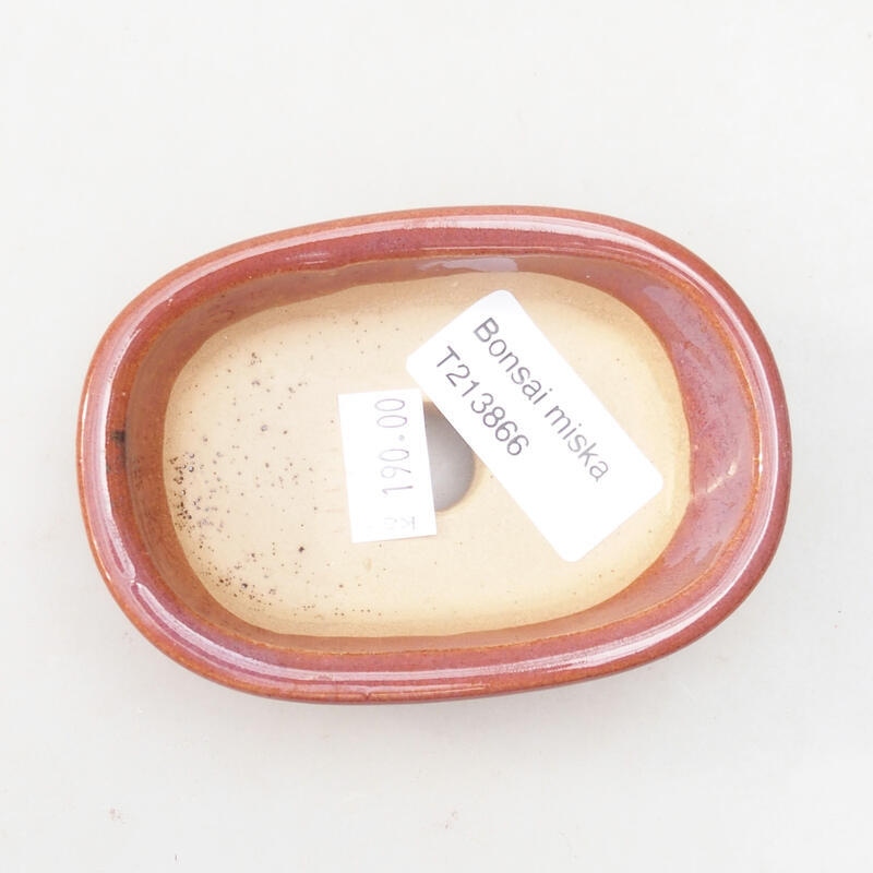 Bonsaischale aus Keramik 9,5 x 6,5 x 3 cm, rosa