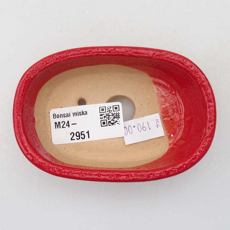 Bonsaischale aus Keramik 9,5 x 6 x 2,5 cm, Farbe rot