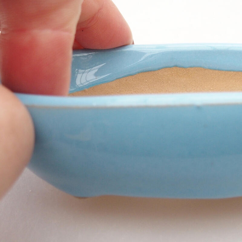 Bonsaischale aus Keramik 9,5 x 6 x 2,5 cm, Farbe blau