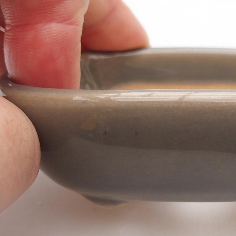 Bonsaischale aus Keramik 9,5 x 6 x 2,5 cm, grau