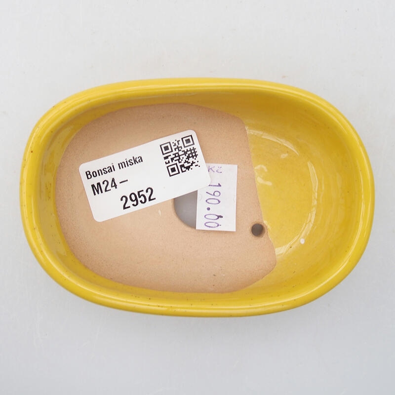 Bonsaischale aus Keramik 9,5 x 6 x 2,5 cm, gelb