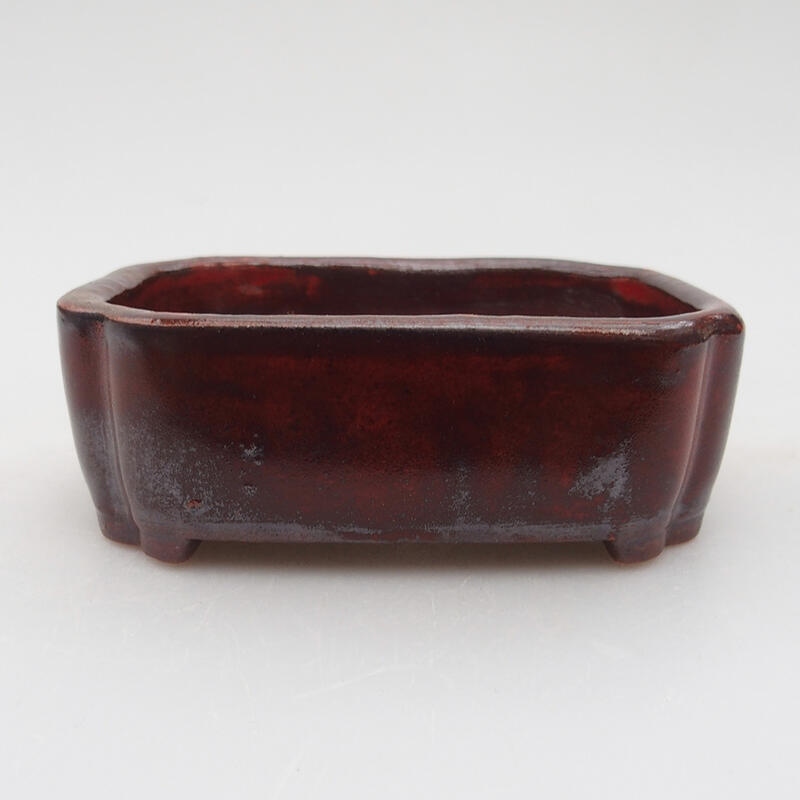 Bonsaischale aus Keramik 9,5 x 7,5 x 3,5 cm, Farbe rot