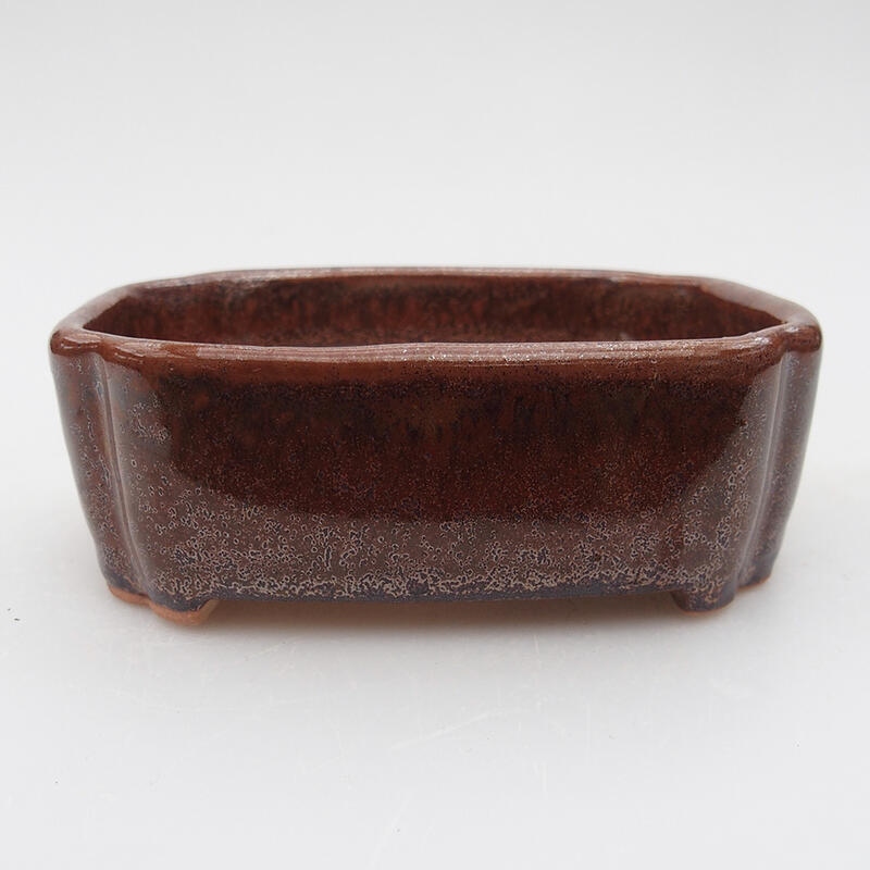 Bonsaischale aus Keramik 9,5 x 7,5 x 3,5 cm, braun