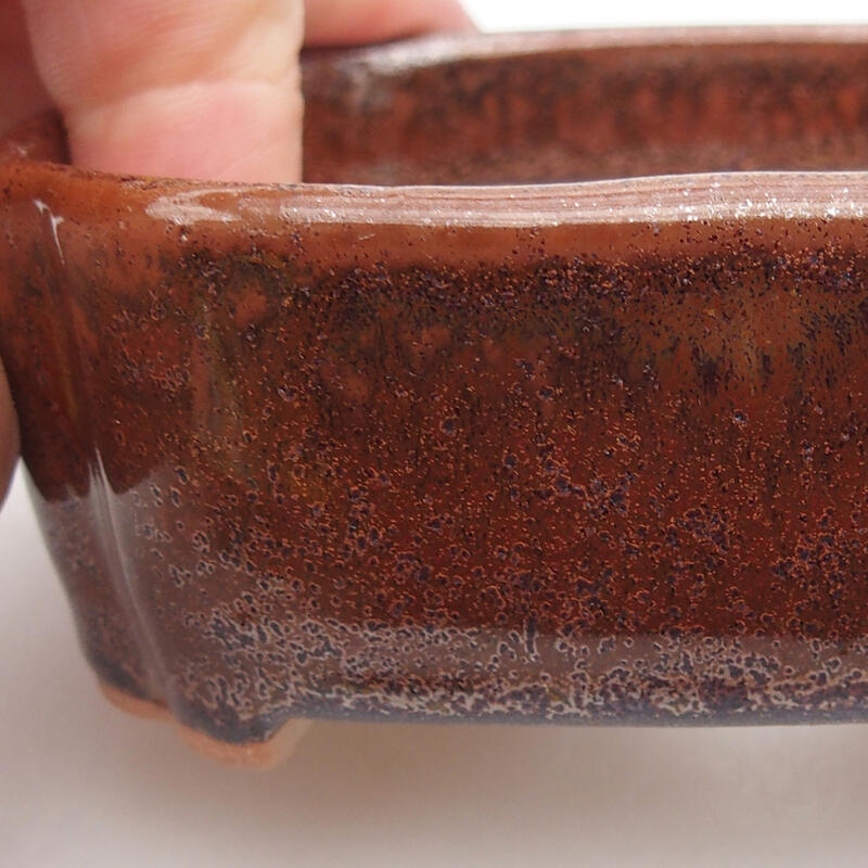 Bonsaischale aus Keramik 9,5 x 7,5 x 3,5 cm, braun