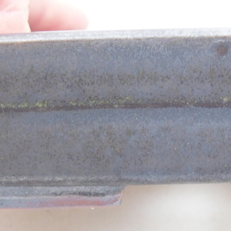 Bonsaischale aus Keramik 9,5 x 7 x 2,5 cm, metallfarben