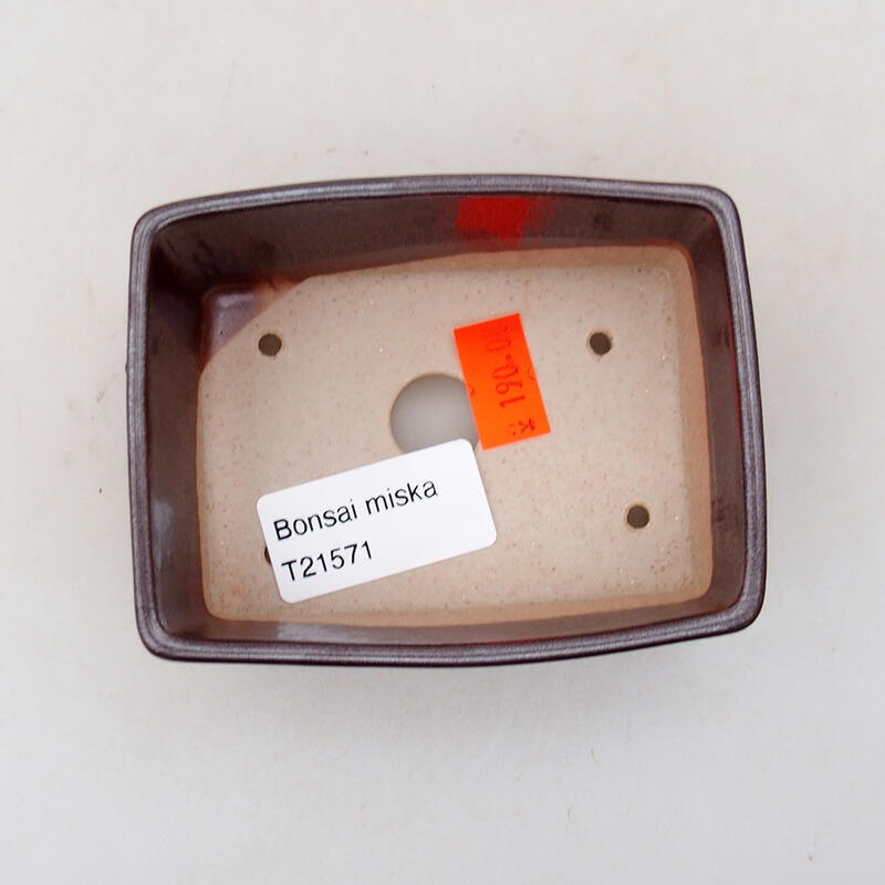 Bonsaischale aus Keramik 9,5 x 7 x 3,5 cm, braun
