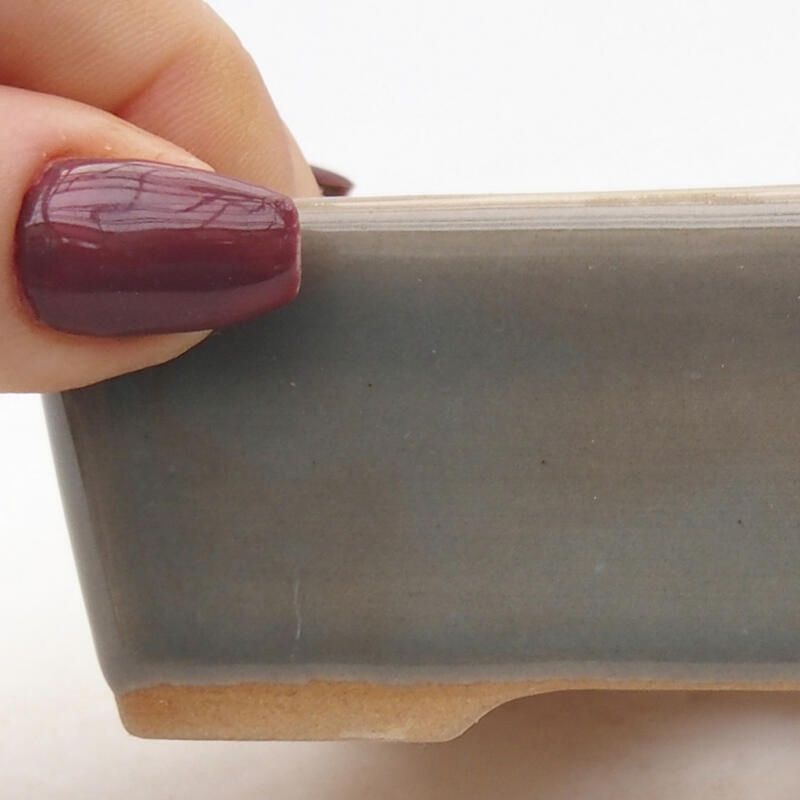 Bonsaischale aus Keramik 9,5 x 7 x 3,5 cm, grau