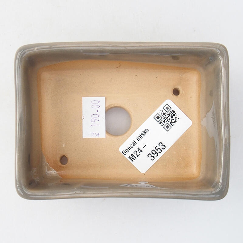 Bonsaischale aus Keramik 9,5 x 7 x 3,5 cm, grau