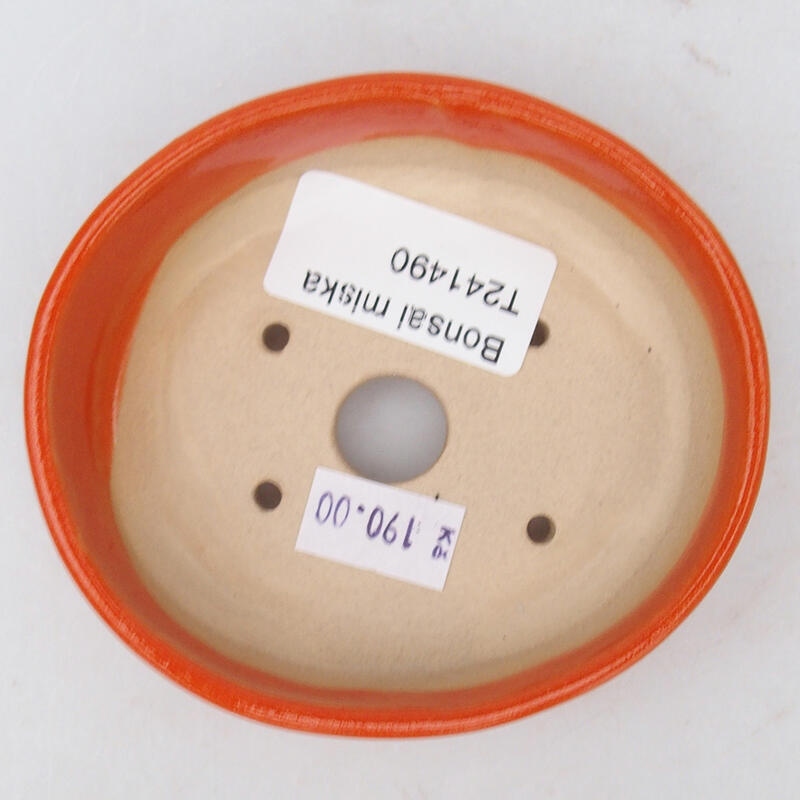 Bonsaischale aus Keramik 9,5 x 8,5 x 3 cm, orange