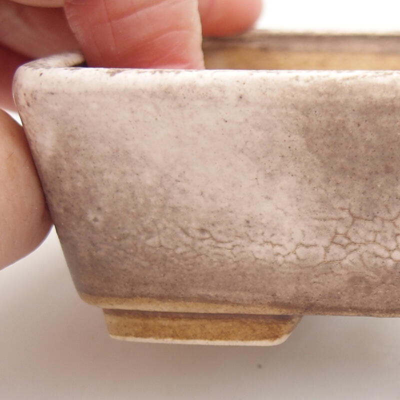 Bonsaischale aus Keramik 9,5 x 8 x 3,5 cm, beige-braun