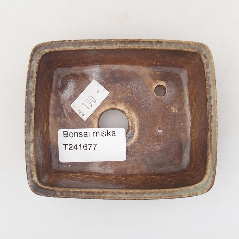 Bonsaischale aus Keramik 9,5 x 8 x 3,5 cm, braun