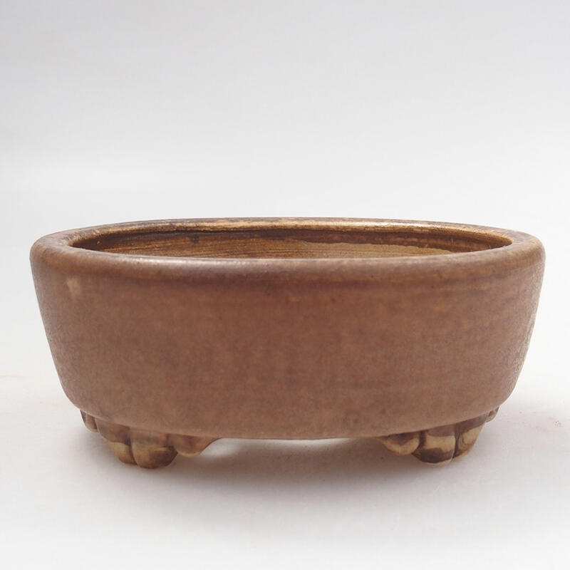 Bonsaischale aus Keramik 9,5 x 8 x 4 cm, braun