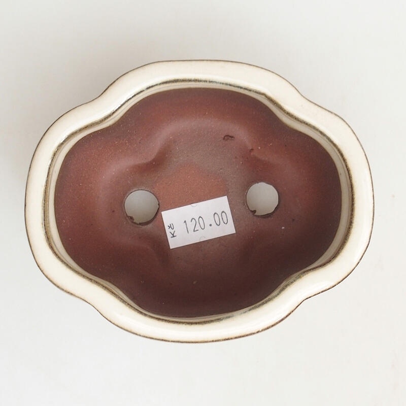 Bonsaischale aus Keramik 9,5 x 8 x 5 cm, Farbe beige