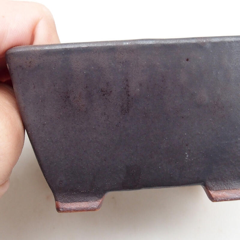 Bonsaischale aus Keramik 9,5 x 9,5 x 5,5 cm, schwarz