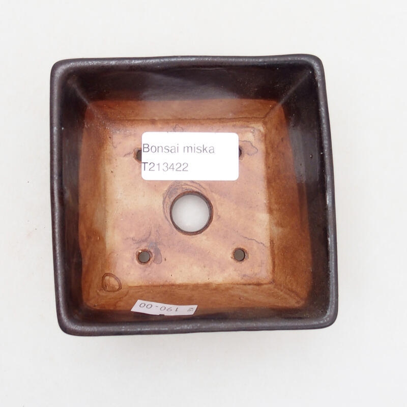 Bonsaischale aus Keramik 9,5 x 9,5 x 5,5 cm, schwarz