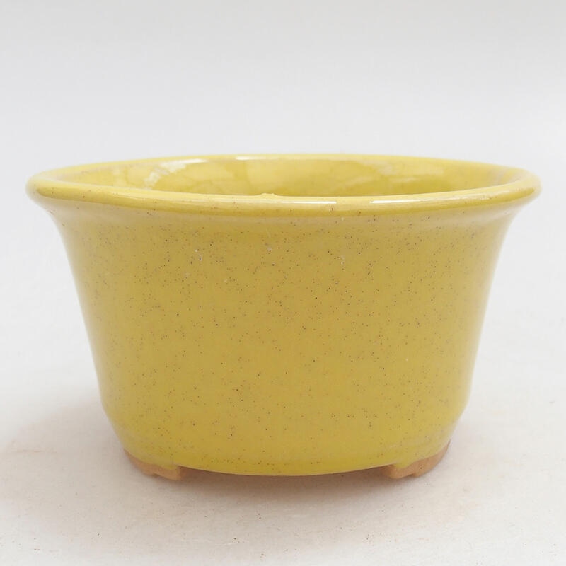 Bonsaischale aus Keramik 9,5 x 9,5 x 5,5 cm, gelb