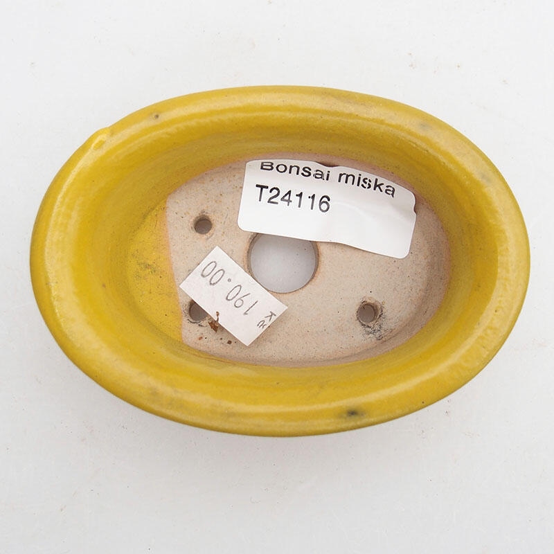Bonsaischale aus Keramik 9 x 6 x 3 cm, gelb