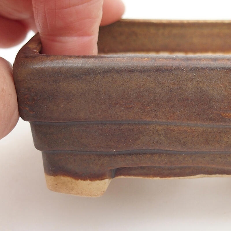 Bonsaischale aus Keramik 9 x 7,5 x 3,5 cm, braun