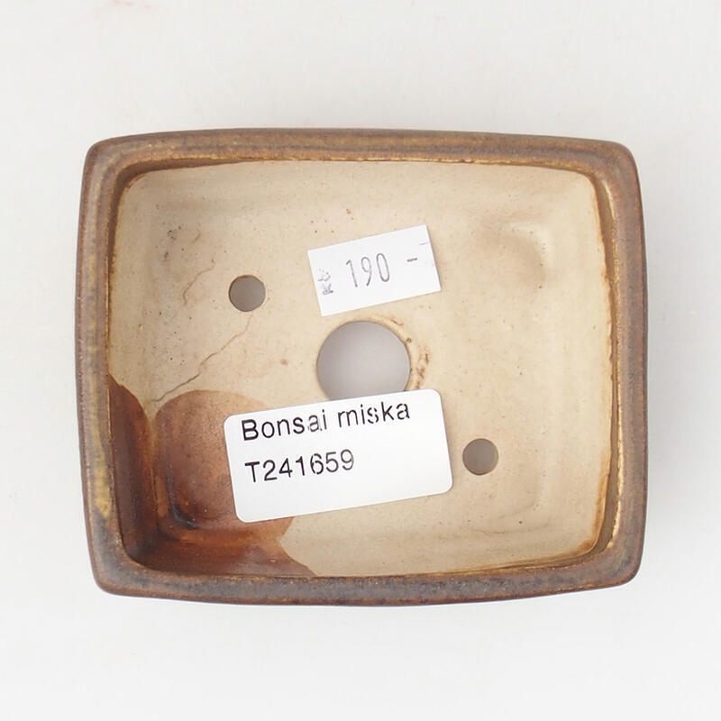 Bonsaischale aus Keramik 9 x 7,5 x 3,5 cm, braun