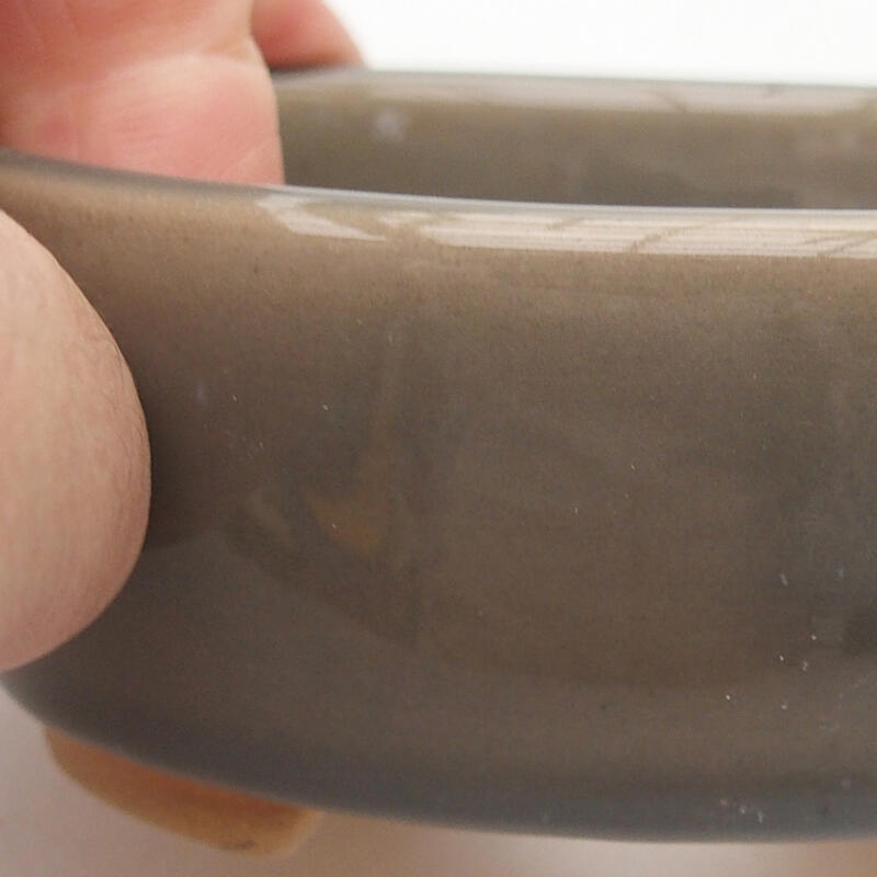 Bonsaischale aus Keramik 9 x 7,5 x 3,5 cm, grau