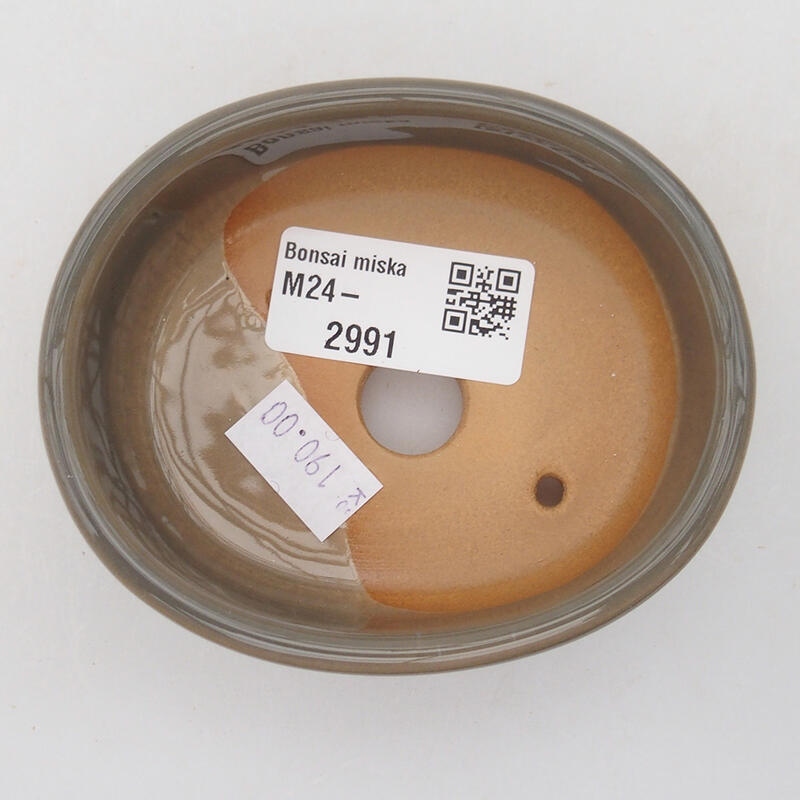 Bonsaischale aus Keramik 9 x 7,5 x 3,5 cm, grau