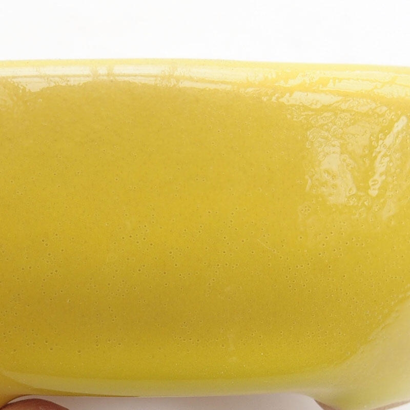 Bonsaischale aus Keramik 9 x 7,5 x 3,5 cm, gelb