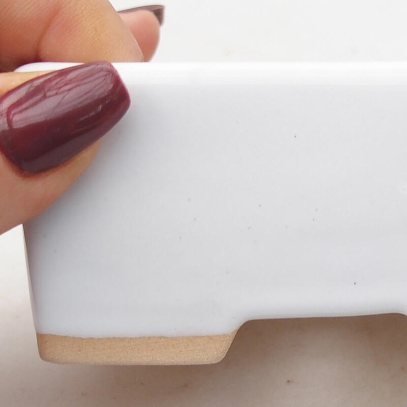 Bonsaischale aus Keramik 9 x 7 x 4,5 cm, Farbe weiß