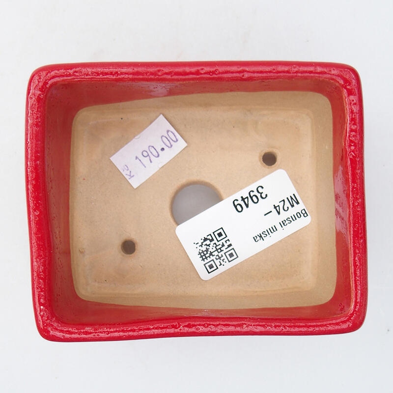 Bonsaischale aus Keramik 9 x 7 x 4,5 cm, Farbe rot