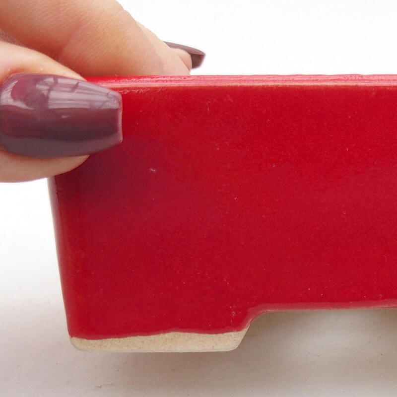 Bonsaischale aus Keramik 9 x 7 x 4,5 cm, Farbe rot