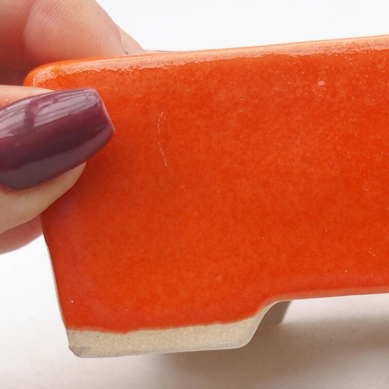 Bonsaischale aus Keramik 9 x 7 x 4,5 cm, orange