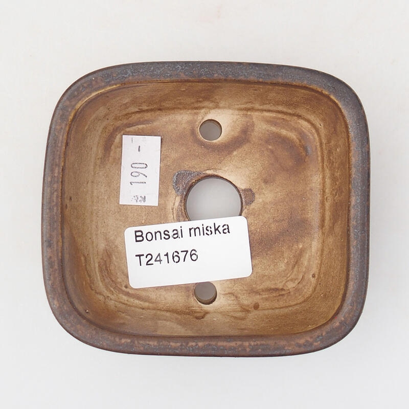 Bonsaischale aus Keramik 9 x 8 x 3,5 cm, braun