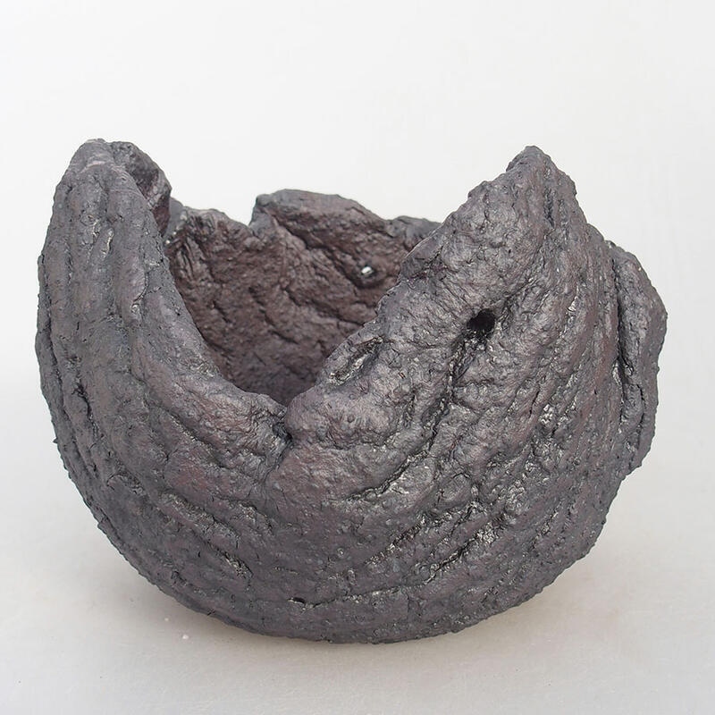 Keramikschale 14 x 13 x 11,5 cm , Metallic-Farbe