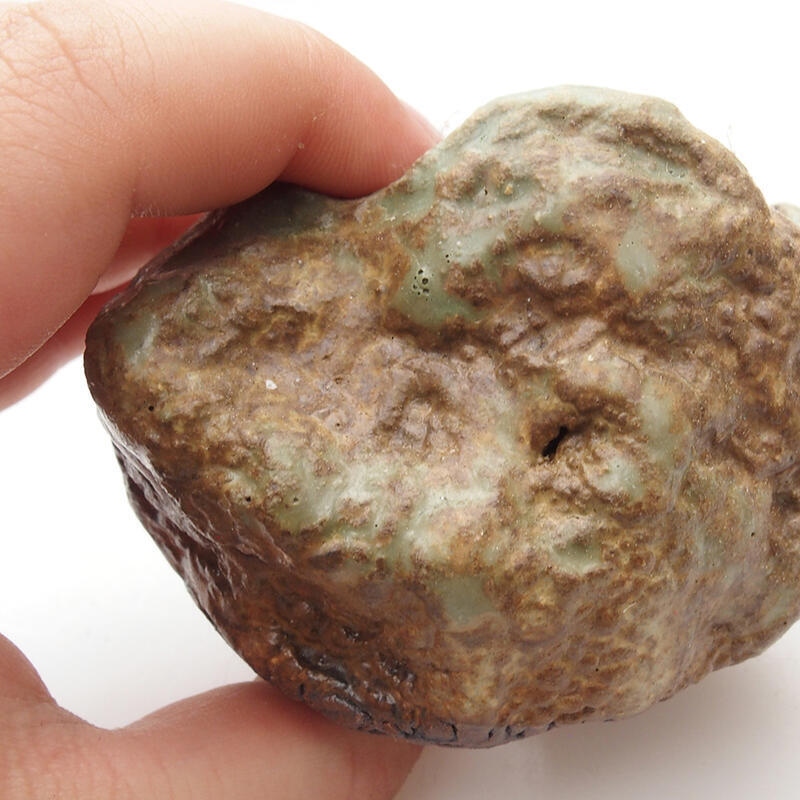 Keramikschale 4 x 5 x 4,5 cm , Farbe grün-braun