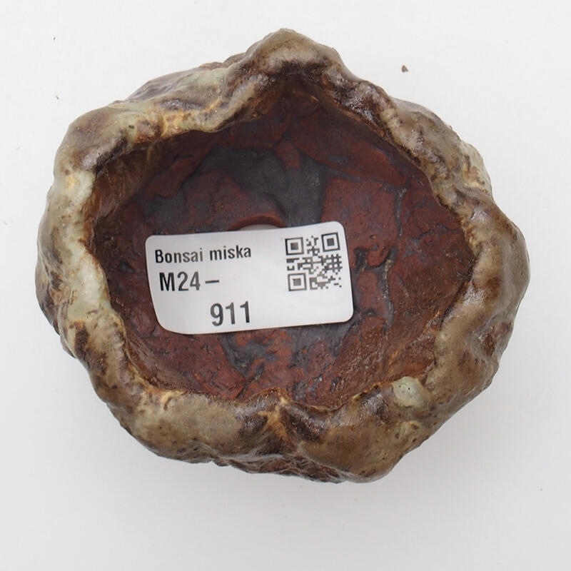 Keramikschale 6,5 x 5 x 5 cm , Farbe grün-braun