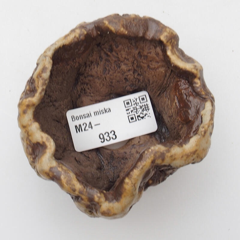 Keramikschale 6 x 5 x 4 cm , Farbe weiß-braun