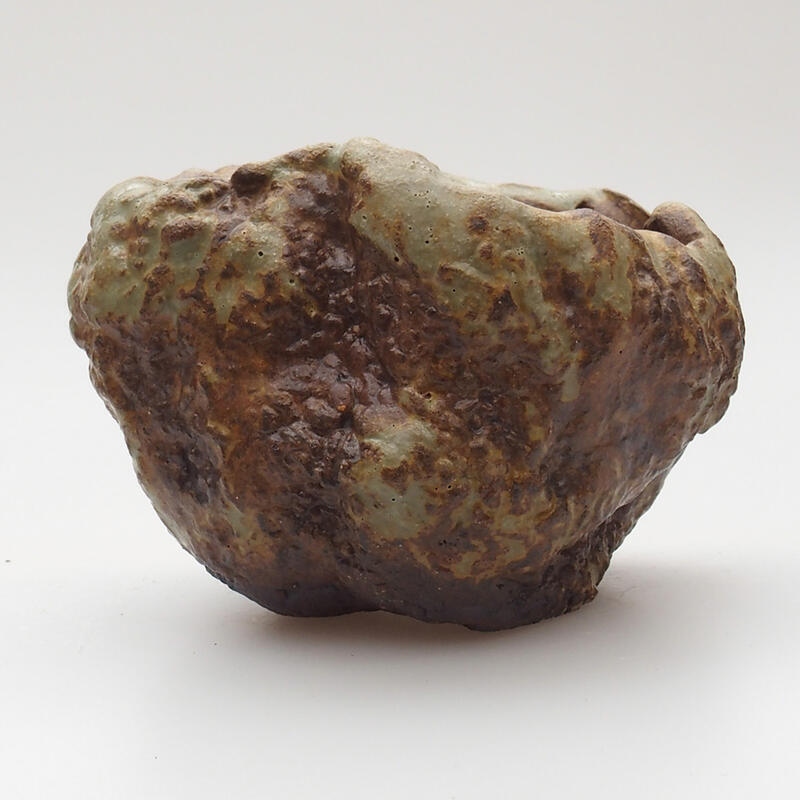 Keramikschale 6 x 6 x 5 cm , Farbe grün-braun