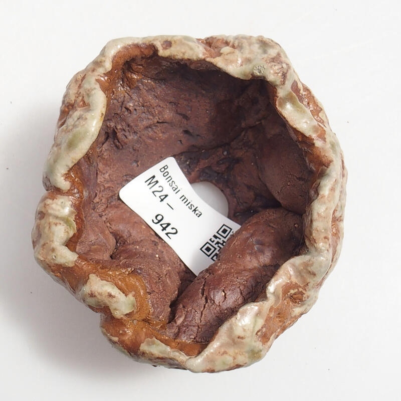 Keramikschale 6 x 6 x 5 cm , Farbe grün-braun