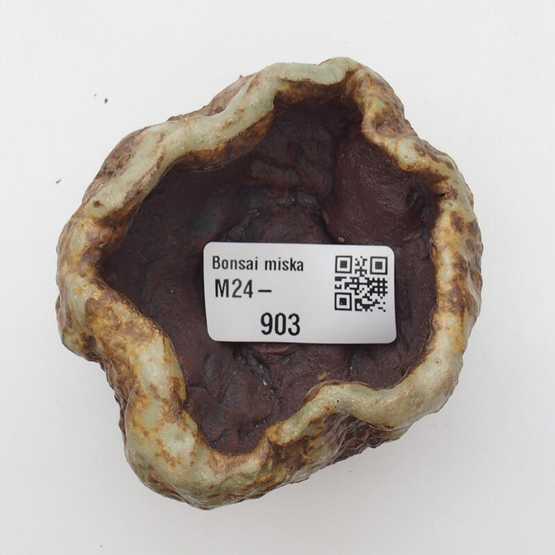 Keramikschale 6 x 6 x 5 cm , Farbe grün-braun