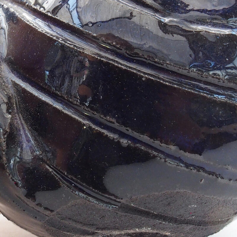 Keramikschale 7 x 7 x 5 cm , Farbe blau-schwarz