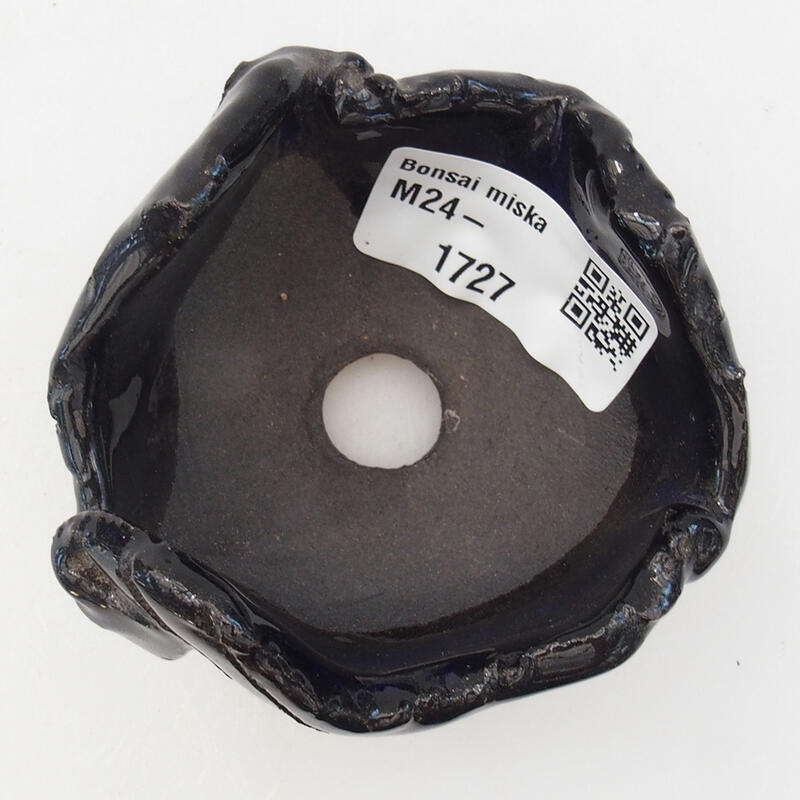 Keramikschale 7 x 7 x 5 cm , Farbe blau-schwarz