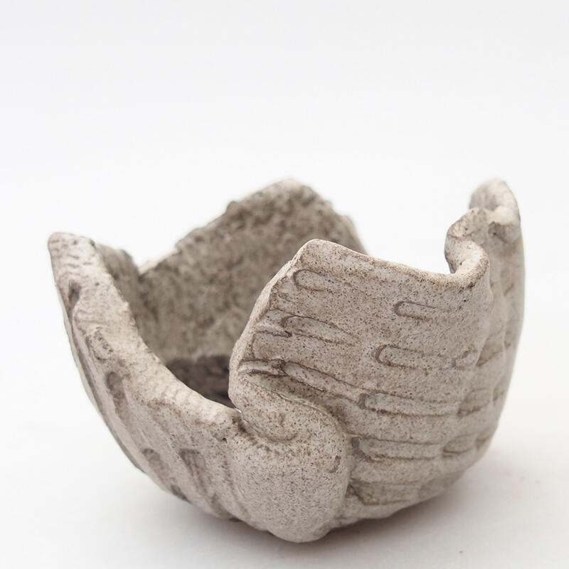 Keramische Muschel 7 x 7 x 5 cm, Farbe grau